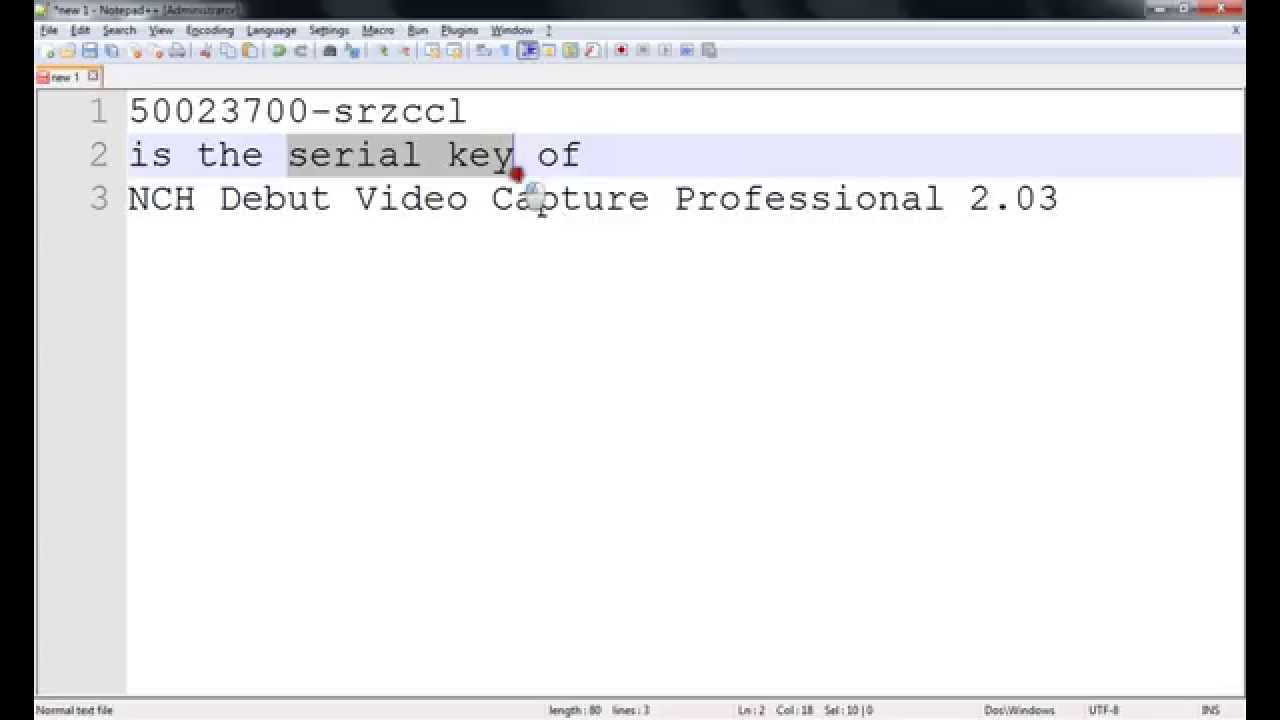 debut video capture software code